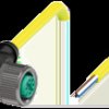 Sensor actuator cable, M12 cable socket, angled, A to open end, 4 pole, 5 m, PUR, yellow, 4 A, 456405