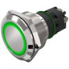 EAO 82-6152.1134 Illum PB Mom. 22.5mm St.Steel flush/flat Ring green 24V screw