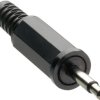 2.5 mm jack plug, 2 pole (mono), solder connection, plastic, KLS 10