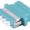 Fiber optic connector, LC socket to LC socket, OM3, multimode, ceramic, turquoise, BS07-60042