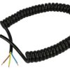 Kabel; zasilający spiralny; 05BQH8-F1,00-3m; przewody; 3m; czarny; 3 żyły; 1,00mm2; PVC; okrągły; linka; Cu; RoHS