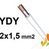 Przewód YDY 2x1,5 mm2 (450/750V) instalacyjny okrągły biały NYM-O (bębnowy) 172171003C0500 NKT