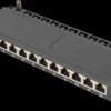 DN-91612S-SL-EA Patch panel, Cat.6a, 0.5U, 12 port, shielded, black
