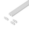 Zestaw: profil aluminiowy do taśm LED, 2000 x 16,1 x 6,05 mm, natynkowy, biały, klosz mrożony, 4 zaślepki,AD-LP-6617W/PF/2M