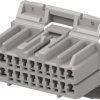 Socket, unequipped, 22 pole, straight, 2 rows, gray, 174515-6