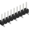Pin header, 9 pole, pitch 2.54 mm, angled, black, 10047162
