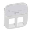 VALENA ALLURE Plakietka perłowa gniazda podwójnego 2xRJ11 lub 2xRJ45 lub RJ11/RJ45 z etykietą 755489 LEGRAND