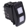White illuminated (On)-Off-(On) Momentary Automotive Rocker Switch DPDT 10A 12-24V