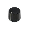 Gałka do potencjometru na oś 6mm - 22x17mm - czarna, biały wskaźnik