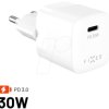 FIXCG30M-C-WH USB charger, 30 W, 5 - 20 V, 3 A, 1x USB-C PD 3.0, white