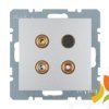 B.Kwadrat/B.7 Gniazdo multimedialne 3xCinch 1xS-Video aluminium mat lakierowany 3315321404 HAGER
