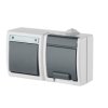 AQUANT Wyłącznik pojedynczy schodowy + gniazdo pojedyncze z/u IP55 szare 1247-10 ELEKTRO-PLAST NASIELSK