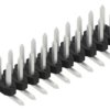 Pin header, 20 pole, pitch 2 mm, angled, black, 10063500