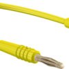 Measuring lead with (2 mm plug, spring-loaded, straight) to (2 mm plug, spring-loaded, straight), 150 mm, yellow, PVC, 0.5 mm²,