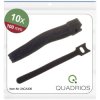 Quadrios 24Ca306 Hook-And-Loop Cable Tie Black 100mm X 12mm 10 Pieces