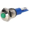 R-TECH 656921 Panel Indicator 10mm Domed 12V Grn Nickel Brass