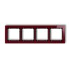 DECO Ramka 4 poczwórna uniwersalna - efekt szkła (ramka: bordowa: spód: czarny) bordowy 14-12-DRS-4 KARLIK