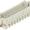 Pin contact insert, 24B, 18 pole, equipped, screw connection, with PE contact, 09340162601