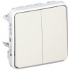 PLEXO IP55 Wyłącznik schodowy podwójny biały/ecru 069625 LEGRAND