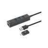 Manhattan 180894 USB-C & USB-A Combo Dock/Hub, Ports (4): Ethernet and USB-A (x