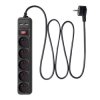 Listwa przeciwprzepięciowa Akyga AK-SP-05U 5 gniazd CEE 7/5 (Typ E) 2x USB-A 1.8 m