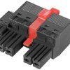 Weidmüller 2628450000 Obudowa złącza pin żeńskiego na kabel BVF 7.62HP/04/180MF3 BCF/04R SN BK BX, piny: 4, 35 A, 36 szt