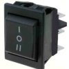 MK1012CP Przełącznik kołyskowy, czarny trzy położenia I-0-II 250V, DPDT, wyjścia: konektory 6.3mm