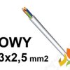 Przewód OWY 3x2,5 mm2 (300/500V) oponowy warsztatowy H05VV-F (krążek 100m) biały 5907702810911 ELEKTROKABEL