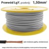 Przewód instalacyjny miedziany jednożyłowy LgY 1,50 mm2, linka giętka, szary