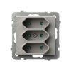 SONATA Gniazdo potrójne EURO z przesłonami torów prądowych kaszmir GP-3RP/m/82