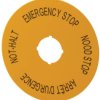 Label, round ø 90 mm, DE, EN, NL, FR, for emergency stop pushbutton, 121087