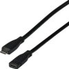 USB 3.2 extension cable, USB plug type C to USB socket type C, 0.2 m, black, EBUSBC-USBC10GE.0,2