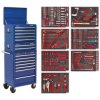 Sealey TBTPCOMBO5 Tool Chest Combi 14 Drawer - BB Runners - Ble & Tool Kit 446pc