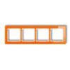 DECO Ramka 4 poczwórna uniwersalna - efekt szkła (ramka: pomarańczowa: spód: biały) pomarańczowy 13-0-DRS-4 KARLIK