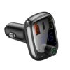 Transmiter FM BASEUS bluetooth 5.0 + ładowarka USB x2+USB-C Quick Charge 4.0 PD 28W z pomiarem napięcia / S-13 CCMT000101 149092