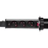 Gniazdo meblowe fi6cm, 3x250V AC wysuwane z blatu z blokadą i przewodem 1,8m INOX OR-AE-1348