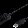 UA0143 USB 2.0 cable, USB-A/M to USB-A/F, amplifier, black, 10 m