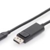 Adapter cable, 2 m, black, USB plug type C, straight to DisplayPort plug, straight, AK-300333-020-S