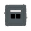 DECO Mechanizm gniazda multimedialnego podwójnego bez modułu (standard Keystone) grafitowy mat 28DGM-2P