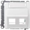 Simon Basic Pokrywa gniazda teleinformatycznego podwójna z polem opisowym biała BMGKS2P.01/11