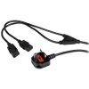 StarTech.com PXT101YUK 6ft (2m) UK Computer Power Cable Y Splitter, 18AWG, BS 1