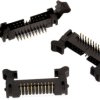 Pin header with lever, 50 pole, pitch 2 mm, angled, black, 62505022121