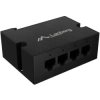 Extender PoE+ (802.3at/802.3af) na 4 porty (1x PoE IN / 3x PoE OUT) do 100 Mb/s na szynę DIN TS35 Lanberg