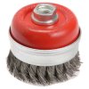 Faithfull 1108014150 Wire Cup Brush Twist Knot 80mm M14x2, 0.50mm Steel Wire