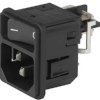 Combination element plug C14, 3 pole, snap-in, plug-in connection, black, DC11.0001.301