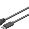 USB 2.0 adapter cable, USB plug type C to USB plug type B, 1 m, black, 67985