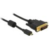 Delock 83585 HDMI Micro-D to DVI-D 24+1 Adapter Cable 1.0m Black Gold-Plated