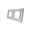 Livolo PODWÓJNA SREBRNA METALIZOWANA RAMKA SZKLANA 150 x 80mm GPF-2-64