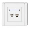 FLEXI Gniazdo telefoniczne pojedyncze 1xRJ11 + komputerowe pojedyncze 1xRJ45, kat. 5e, 8-stykowe, beznarzędziowe biały FGTK