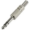 TruComponents 202585 6.35 mm audio jack Plug, straight,Pins:3 Stereo Silver